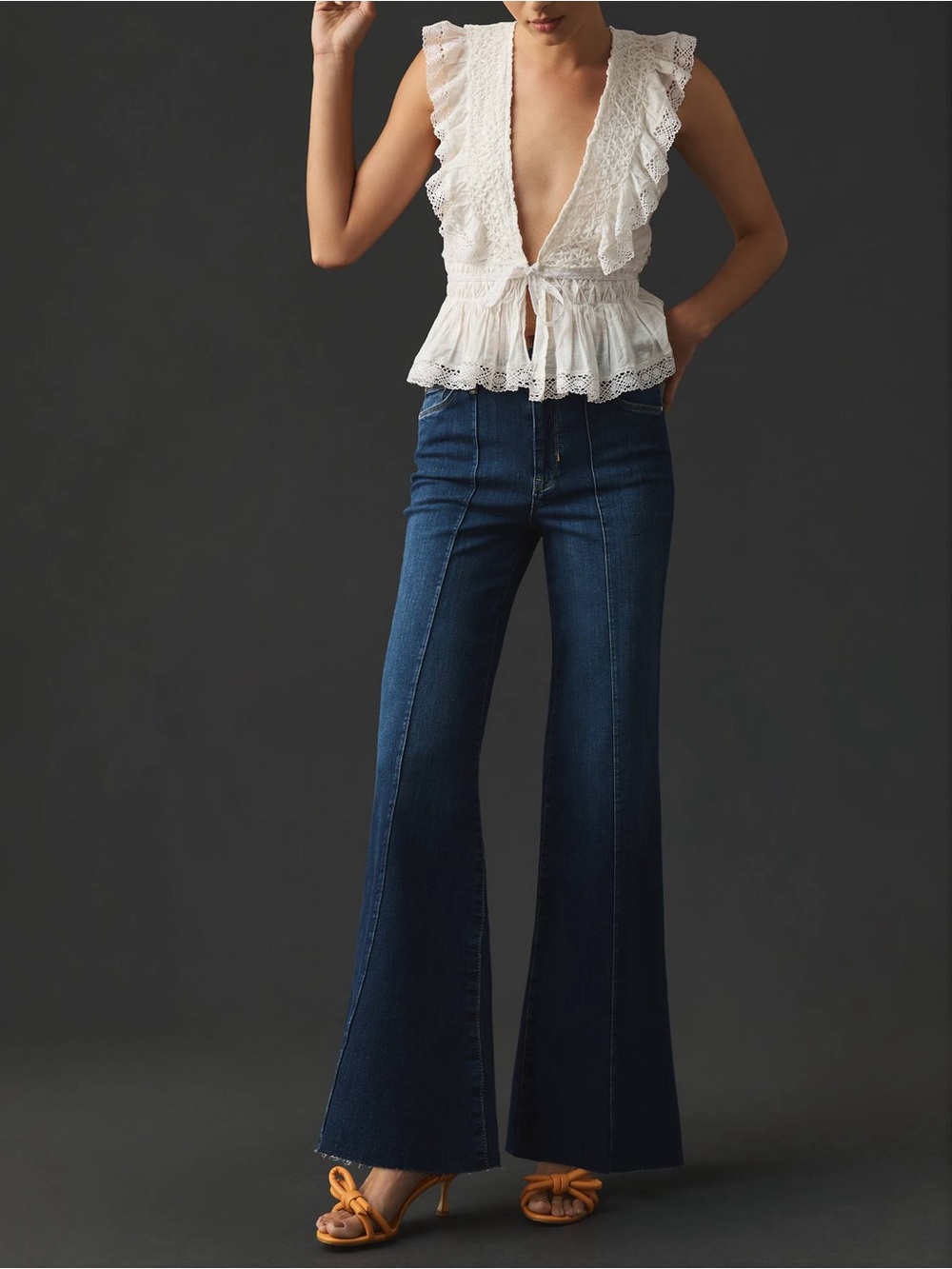 NWOT Pilcro Anthropologie Seamed High-Rise Wide-Leg Jeans Size 27 - Picture 14 of 16
